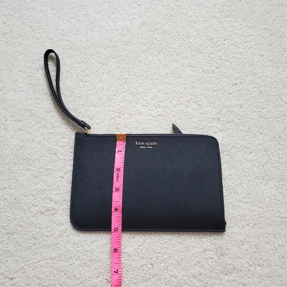 NWT Kate Spade Black Medium L-Zip Cameron Wristlet